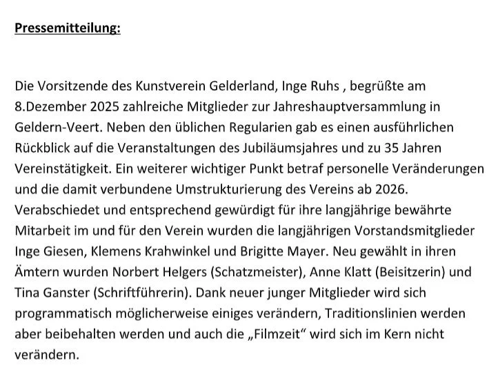 Jahreshauptversammlung 2025