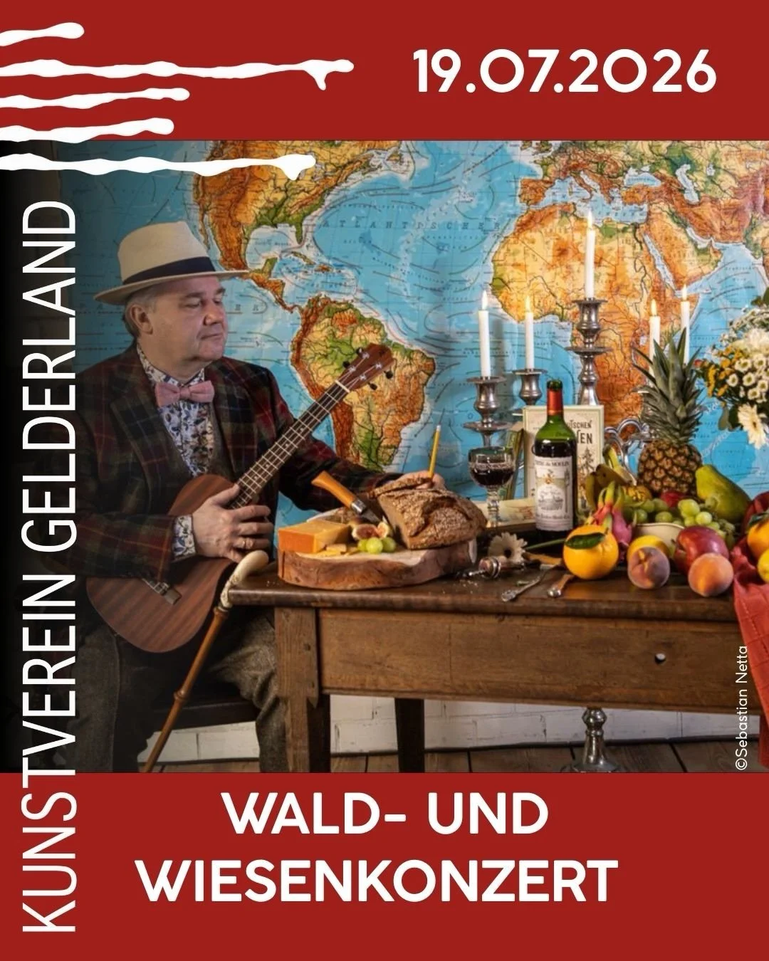 Open Air Konzert!

Sebastian Netta:
Wald- und Wiesenkonzert mit s&uuml;dl&auml;ndischem Flair

Zum wiederholten Male und auf vielfachen Wunsch unseres Publikums steht die kleine Konzertb&uuml;hne im Bollerwagen zum Sommerkonzert im malerischen Innenh