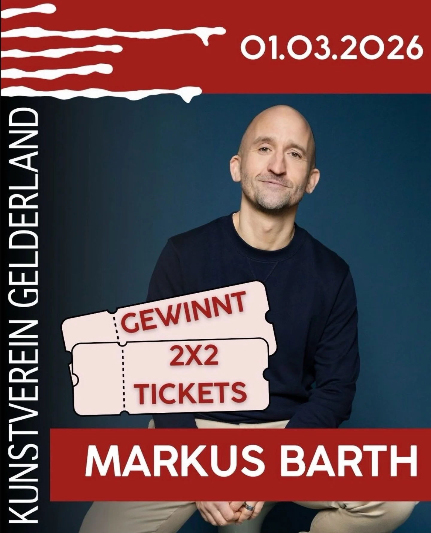 ☀️☀️☀️FLASH-GEWINNSPIEL☀️☀️☀️
Habt ihr die Sonnenstrahlen heute auch so genossen?
Wir wollen euch diesen Hauch von Fr&uuml;hling noch weiter vers&uuml;&szlig;en und das geht am besten mit guter Comedy!
Wir verlosen 2x2 Tickets f&uuml;r Markus Barth a