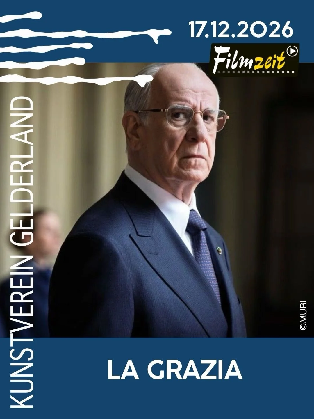 La Grazia

Italien 2025
Ein Staatsoberhaupt inden Untiefen der Politik und des Lebens

Mit: Toni Servilo, Anna Ferzetti u.a.

Im Zentrum steht der
fiktive italienische Pr&auml;sident
Mariano De Santis. In den
letzten Monaten seiner Amtszeit steht er 