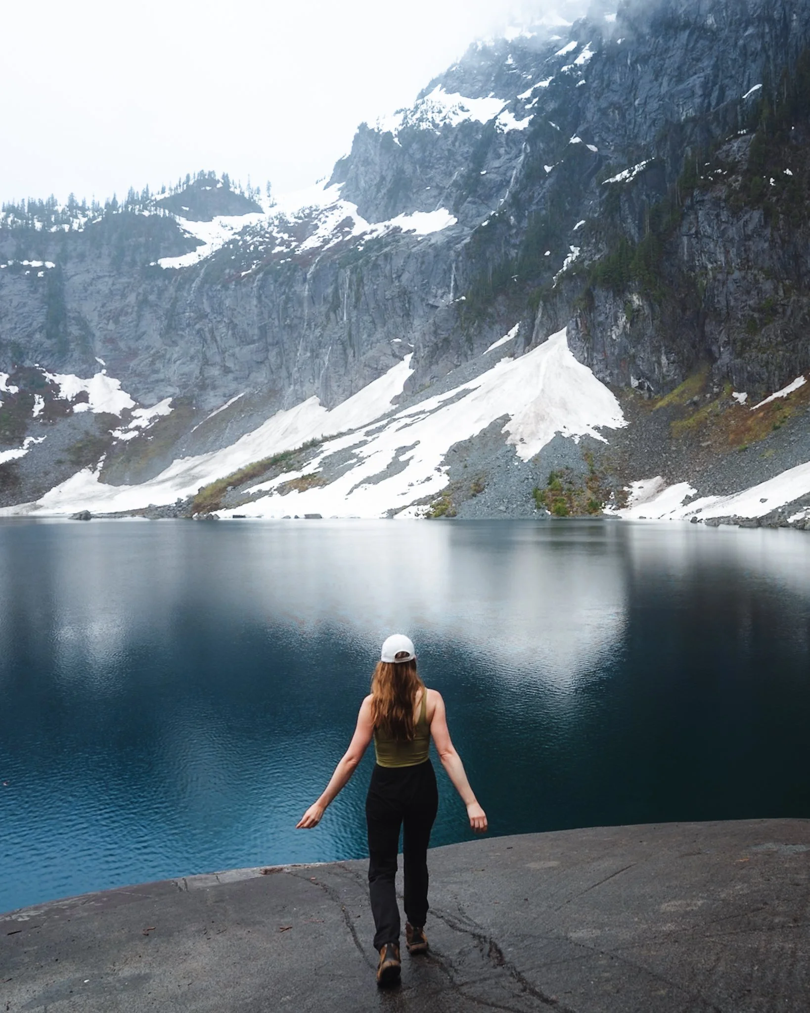 wearing arc'teryx women's gamma hiking pants hiking in Washington Cascades mountains, best women's hiking pants for hiking and backpacking