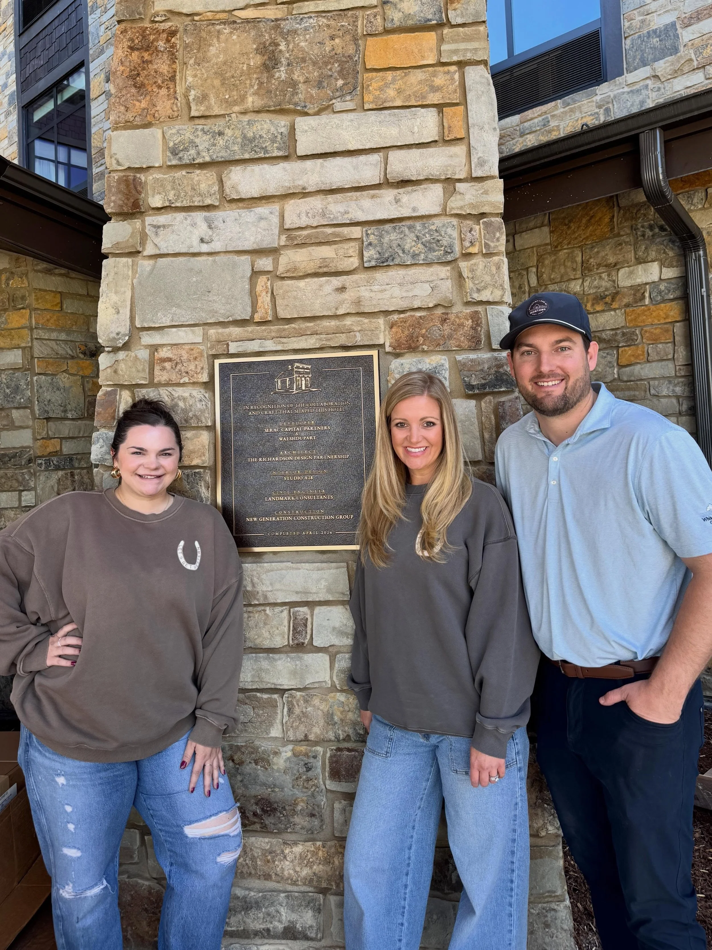 🐻✨SURPRISE // Some of our favorite surprises on this project were waiting for us outside the building! 

First, we were completely honored to discover a custom name plaque featuring STUDIO a28. The owners were kind enough to make us a permanent part
