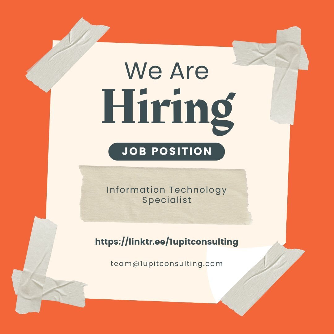 1-UP is hiring!

We are looking for a great new addition to our team to support our clients and partners with their IT needs.

Please use the link in our bio to view the full job posting.

#hiring #1upit #frederickmd #support #specialist #information