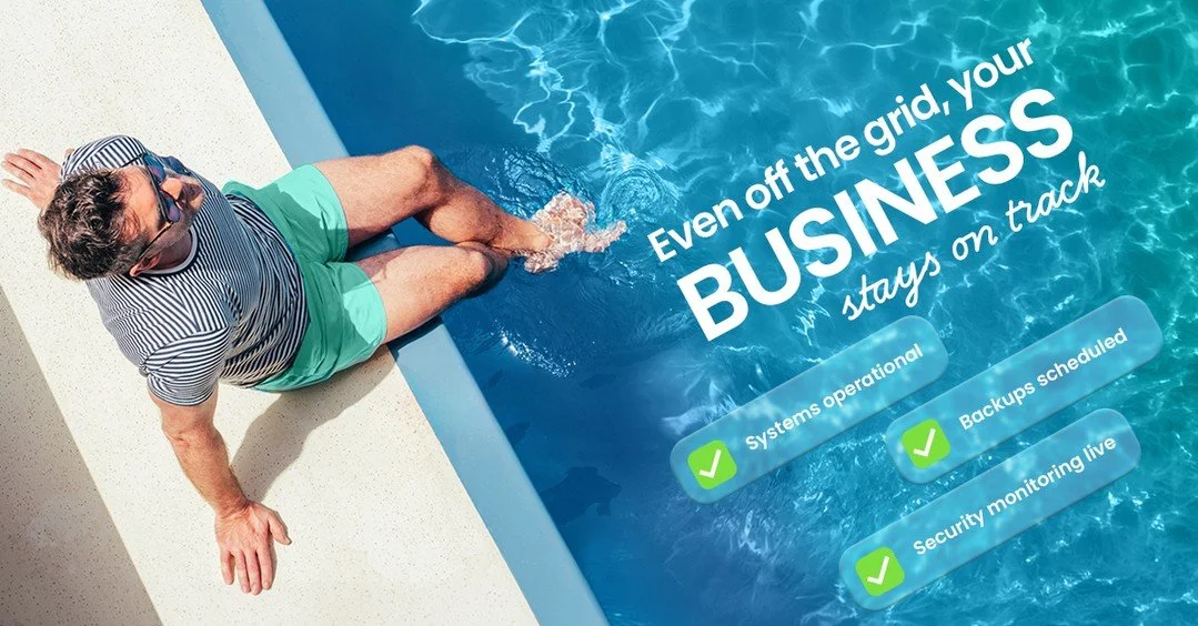 Myth: Your business needs you around to stay on track.

Fact: Your business needs the right IT systems to stay on track.

When you're the one holding everything together, going off the grid feels irresponsible. When your IT is built for continuity, y