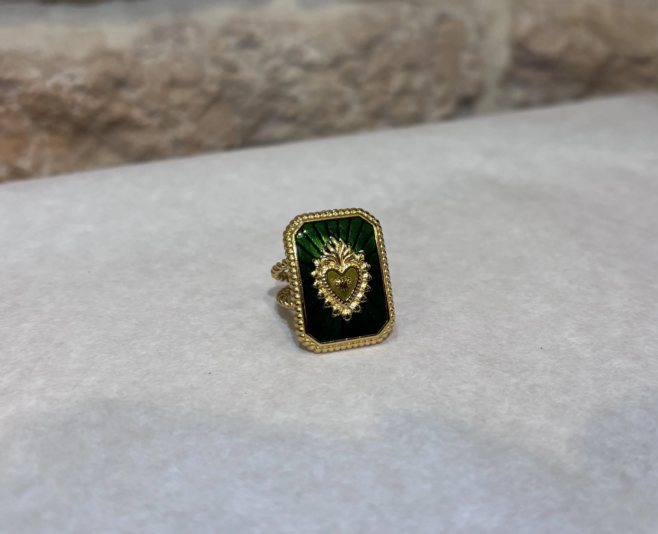 Bague Dorée Cœur Rayonnant - HABAHA