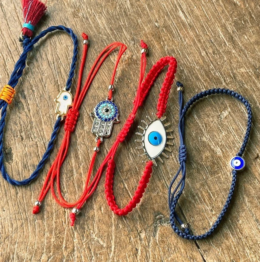 bracelet rouge, evil eye, tesoros, poignée, oeil, porter.jpg