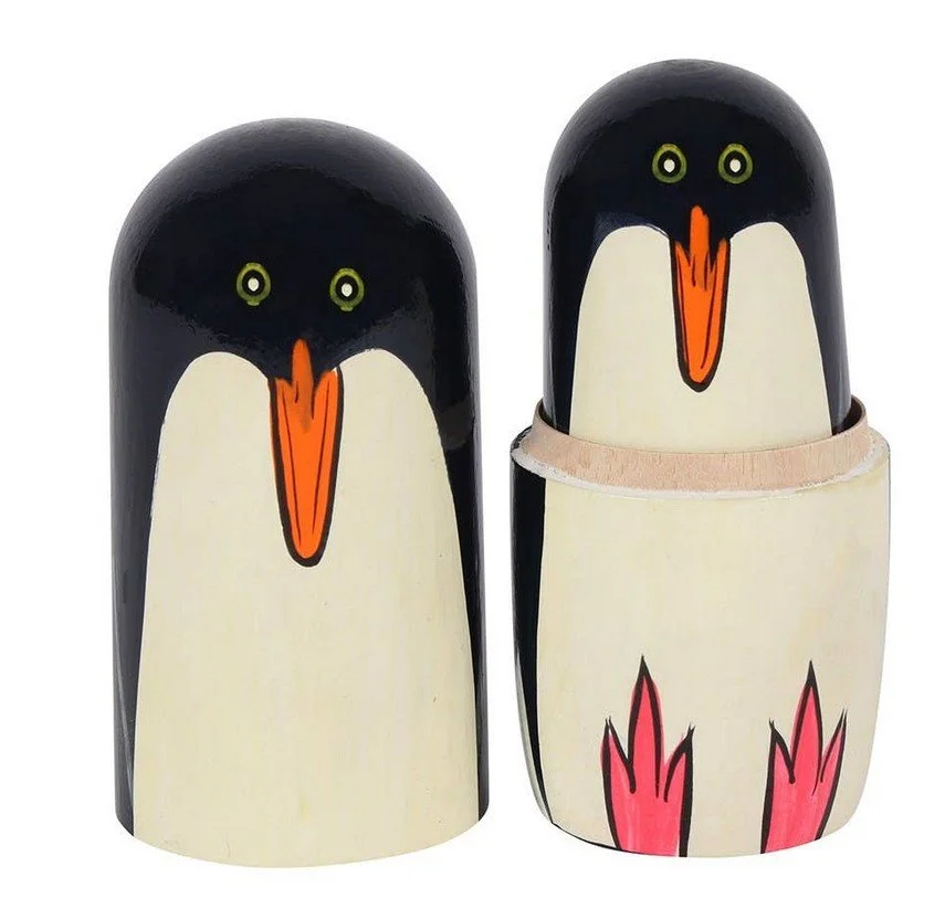 poupée russe, pingouin , something different, cinq, animaux, cacher, décoration .jpg