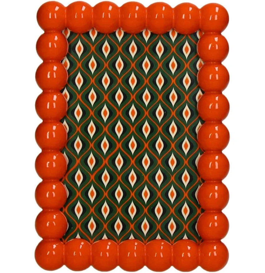 cadre photo, perles, orange, kersten .jpg