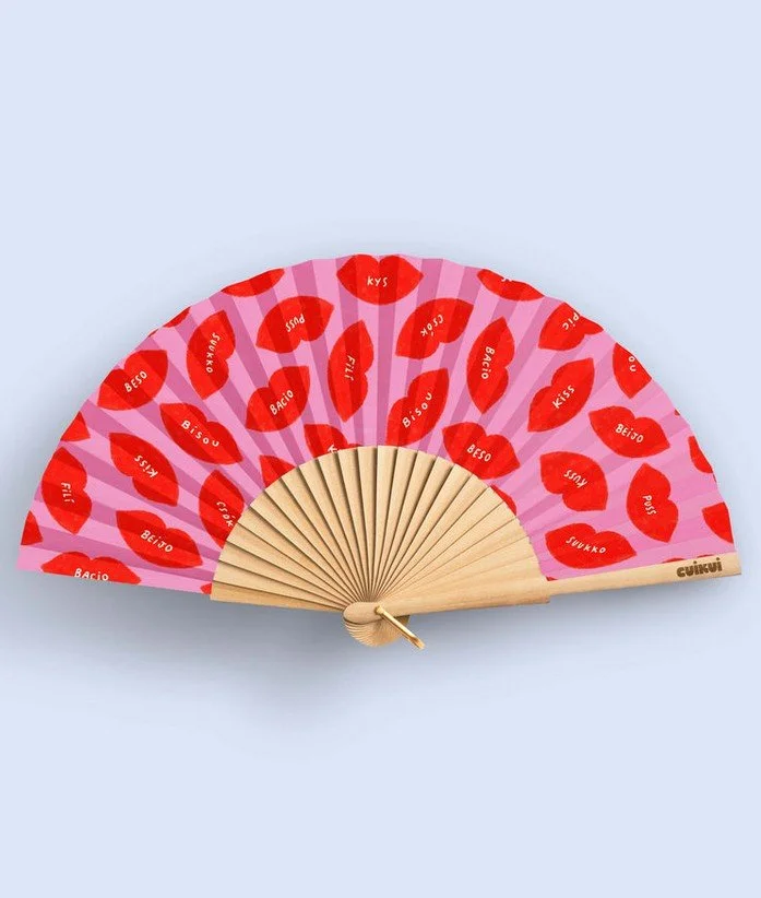 éventail, cuikui, lèvres, bisous, rouge, rose,langues, fun .jpg