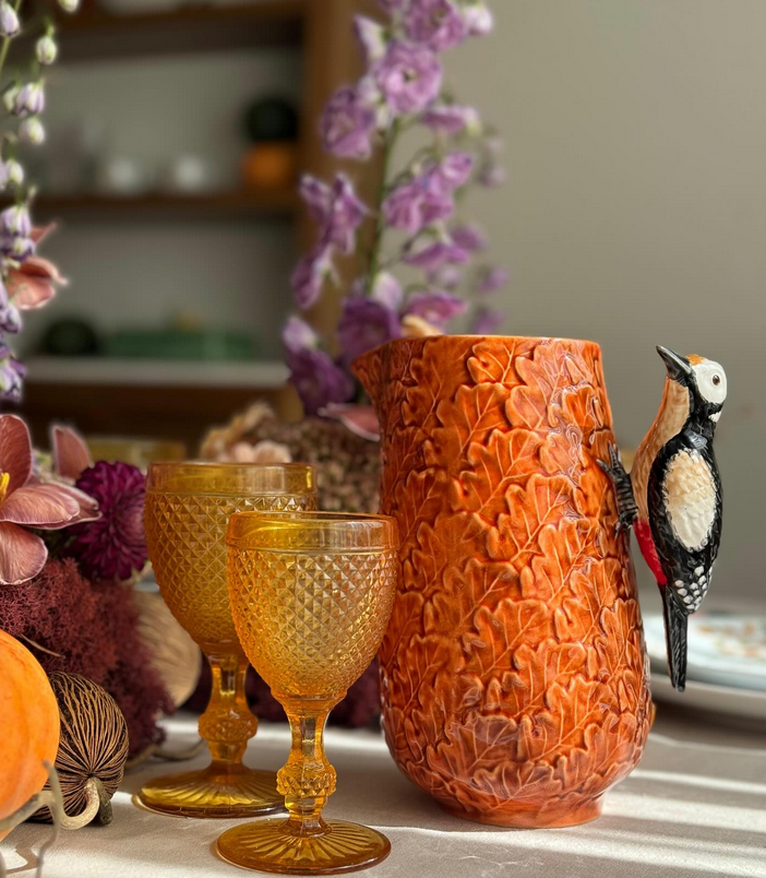 carafe gudrun, bordallo, orange, oiseau, pichet, céramique.png