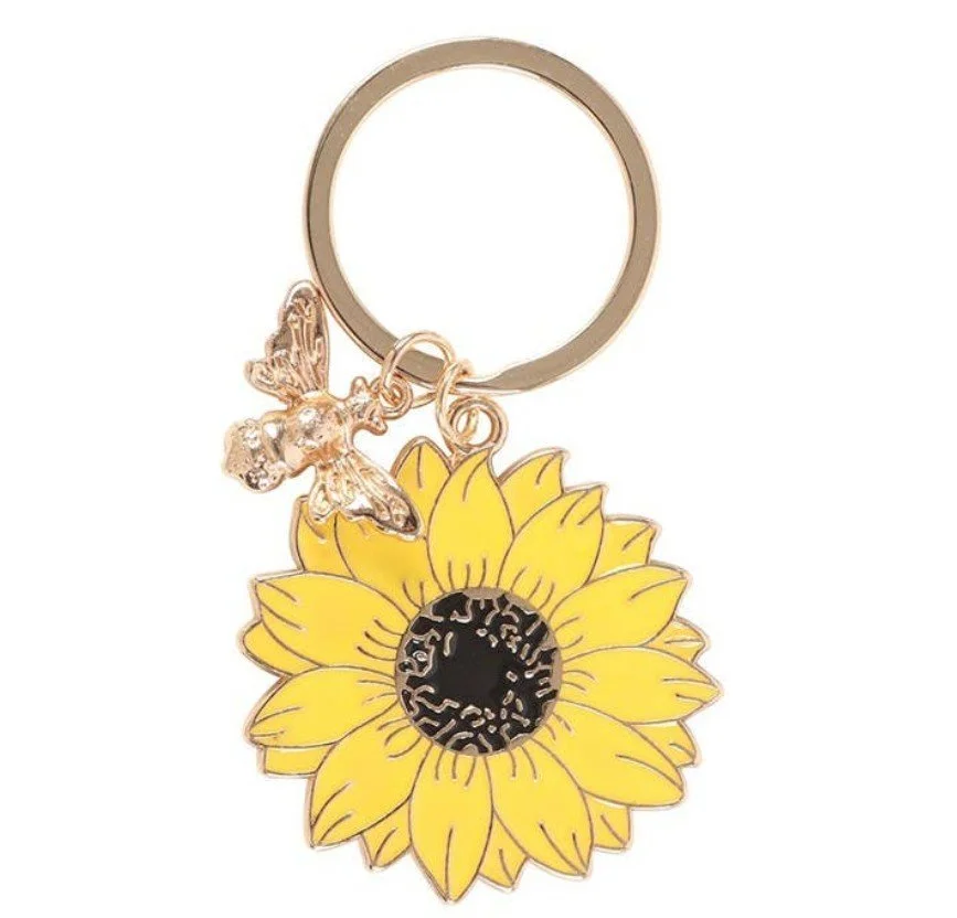 porte clé, tournesol, something different, jaune , fleur, accrocher.jpg