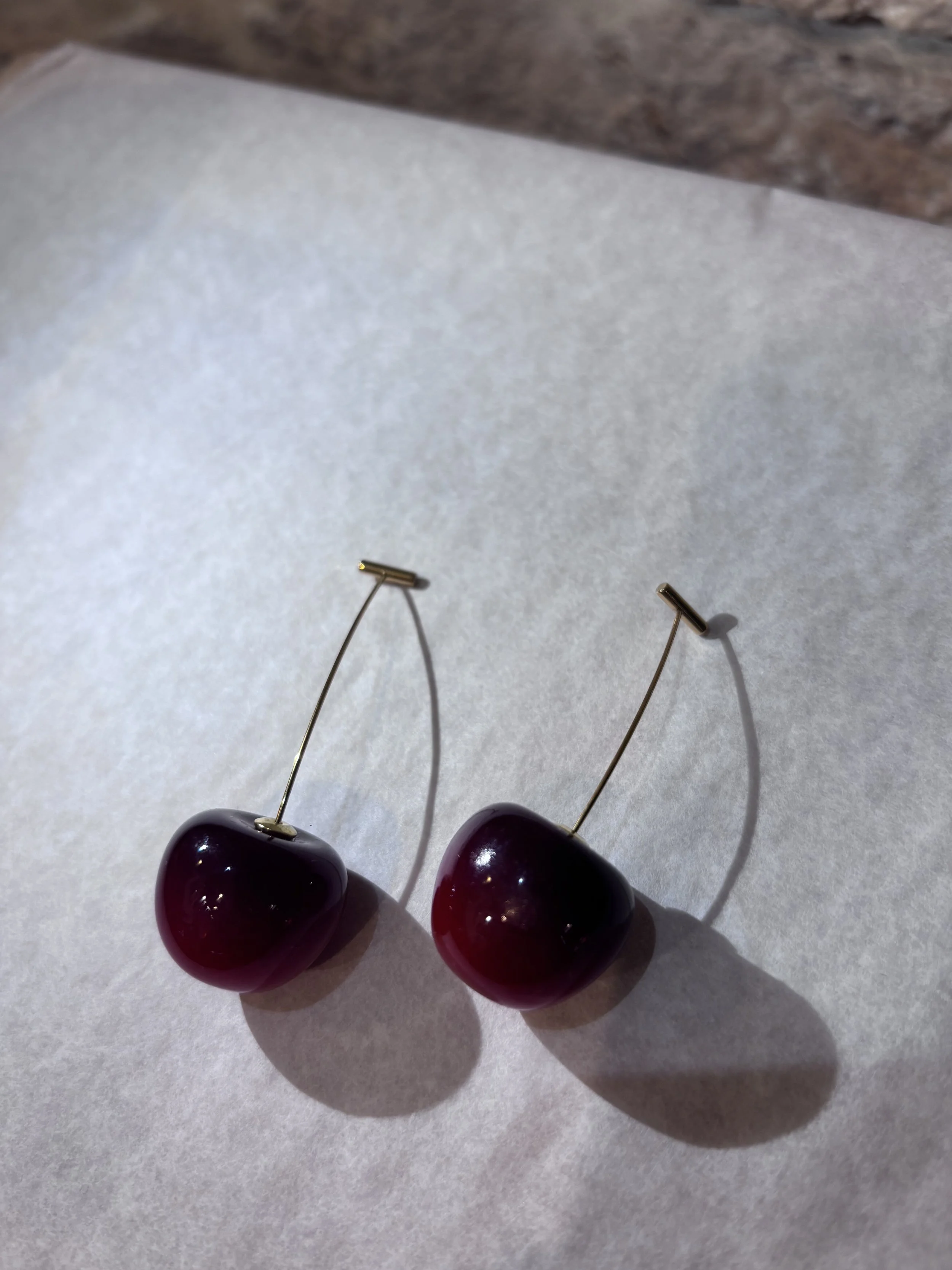 boucles d'oreilles, bijou, acier inoxydable, cerises, original, fun.jpeg