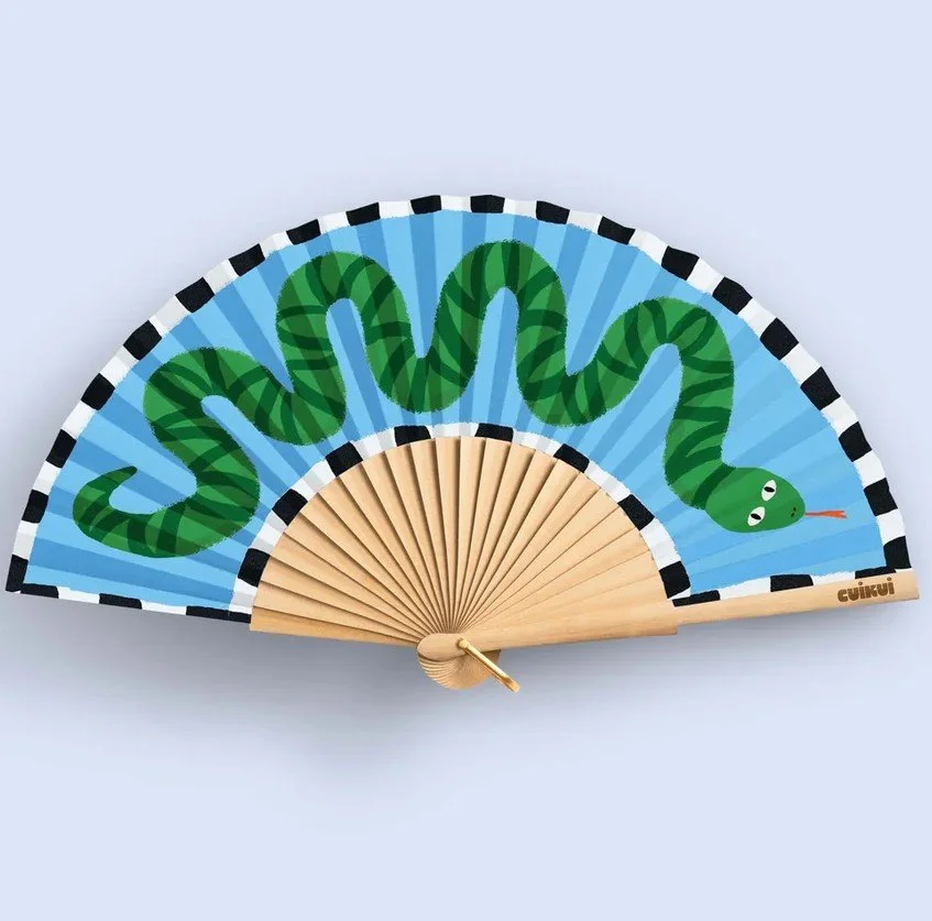 éventail, cuikui, serpent, bleu, canicule, vent.jpg