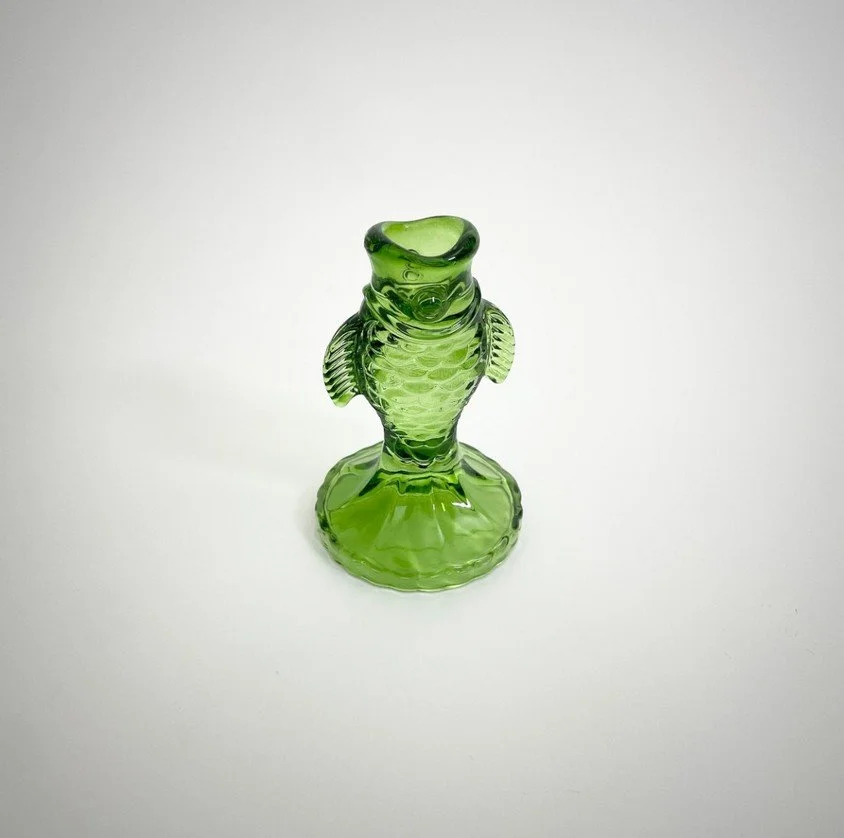 bougeoir, poisson, bazardeluxe, vert, animal, verre, bougie, table.jpg