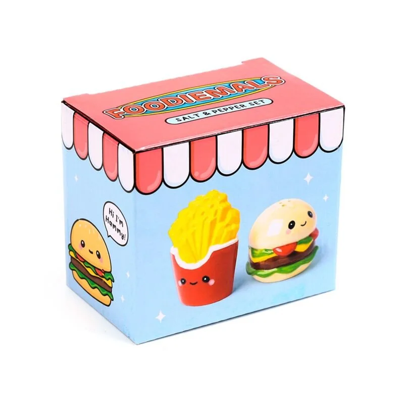 ensemble, salière, poivrière, puckator, hamburger, frites, manger, assaisonement, table, repas, drôle.jpg