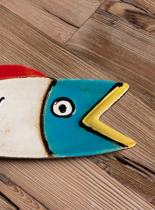 plat poisson, chehoma, animal, coloré, vleu, rouge, jaune, décoration, fun.jpg