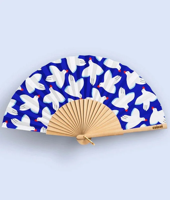 éventail, cuikui, oiseaux, blanc, bleu, chaleur, agiter,vent .jpg