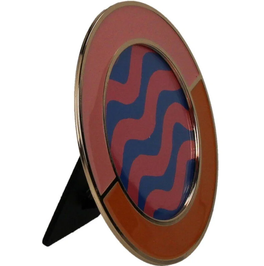 cadre photo, zinc, kersten, rond, deux couleurs, rose, marron.jpg