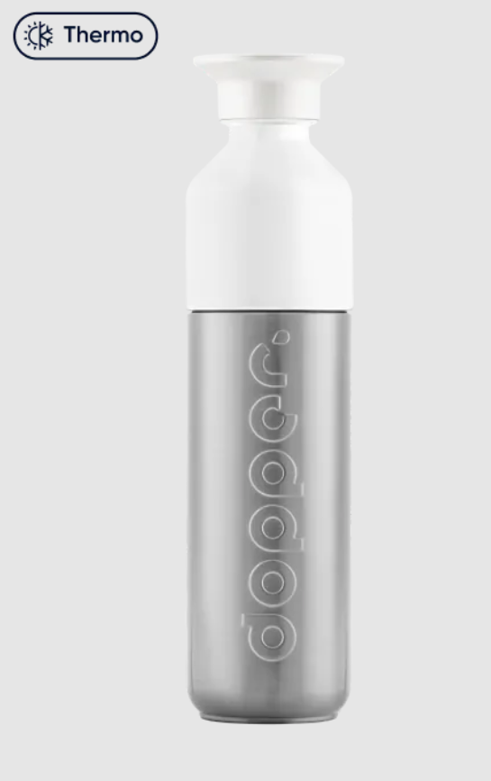 dopper, gourde, eau, argenté, boire, thermos, sport, soif, verre, bouchon.png