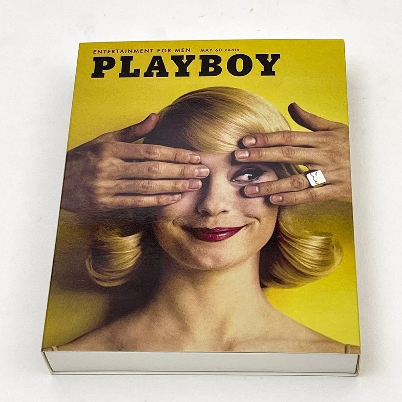 boite d'allumettes, play boy, bazardeluxe, style vintage, jaune, femme blonde.jpg