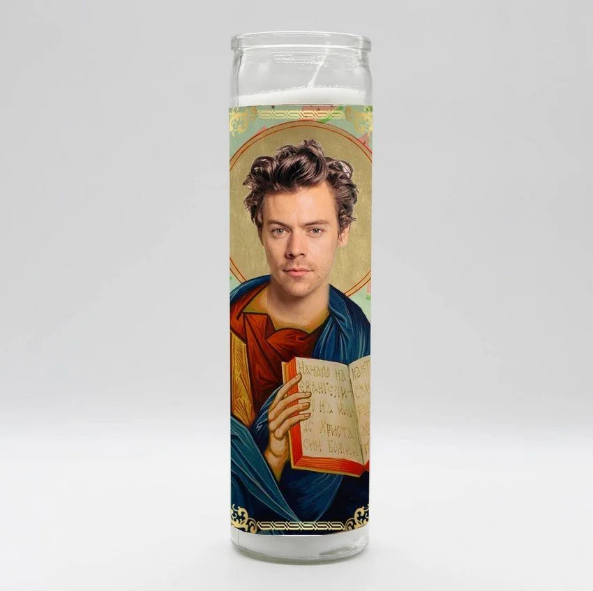 bougie, célébrité, harry styles, bondieuserie, décoration, fun .jpg