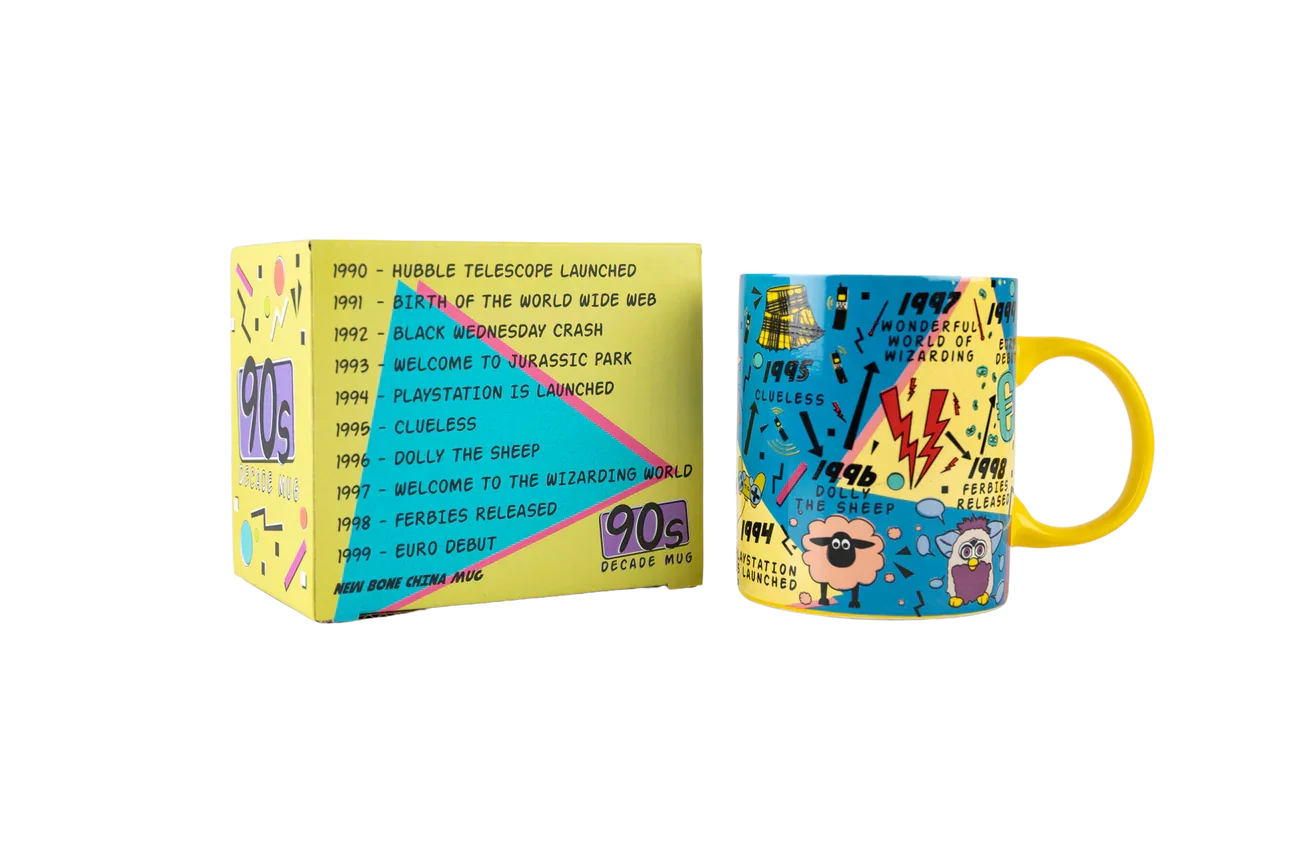 tasse, mug , années 9à, gift republic, coloré, boire, fun, matin , café, thé.webp