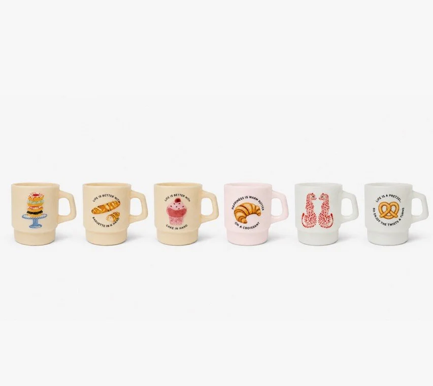 mugs opal, bazardeluxe, rétro, dessins, petit, matin, boire, café.jpg