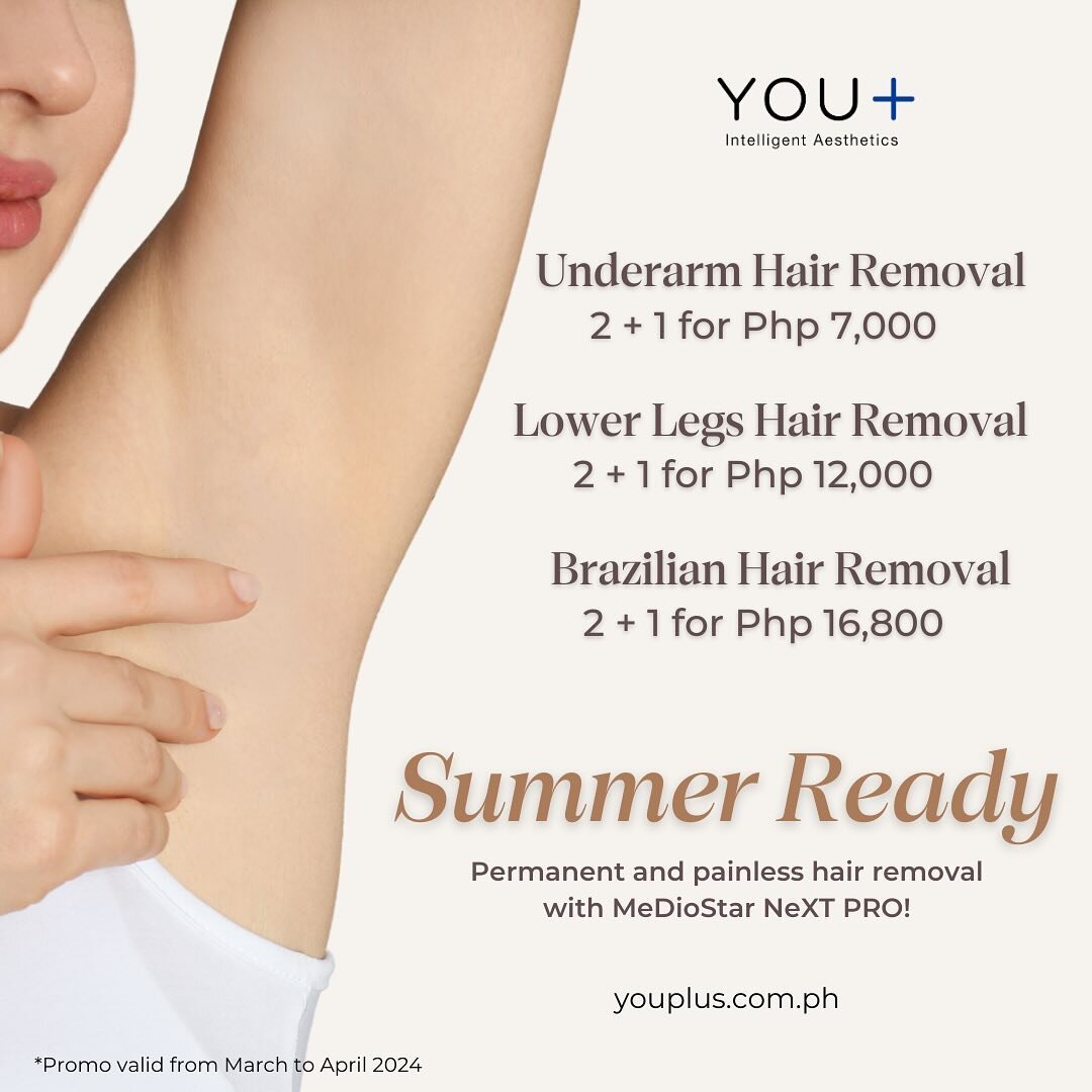 ☀️ March Summer Ready Promo ☀️

Dive into flawless beauty with our exclusive offers:

&bull; Smooth away unwanted hajr with our Laser Hair Removal by MeDioStar NeXT PRO
&bull; Sculpt your dream body with Pollogen Legend BodySculpt
&bull; Glow with ou