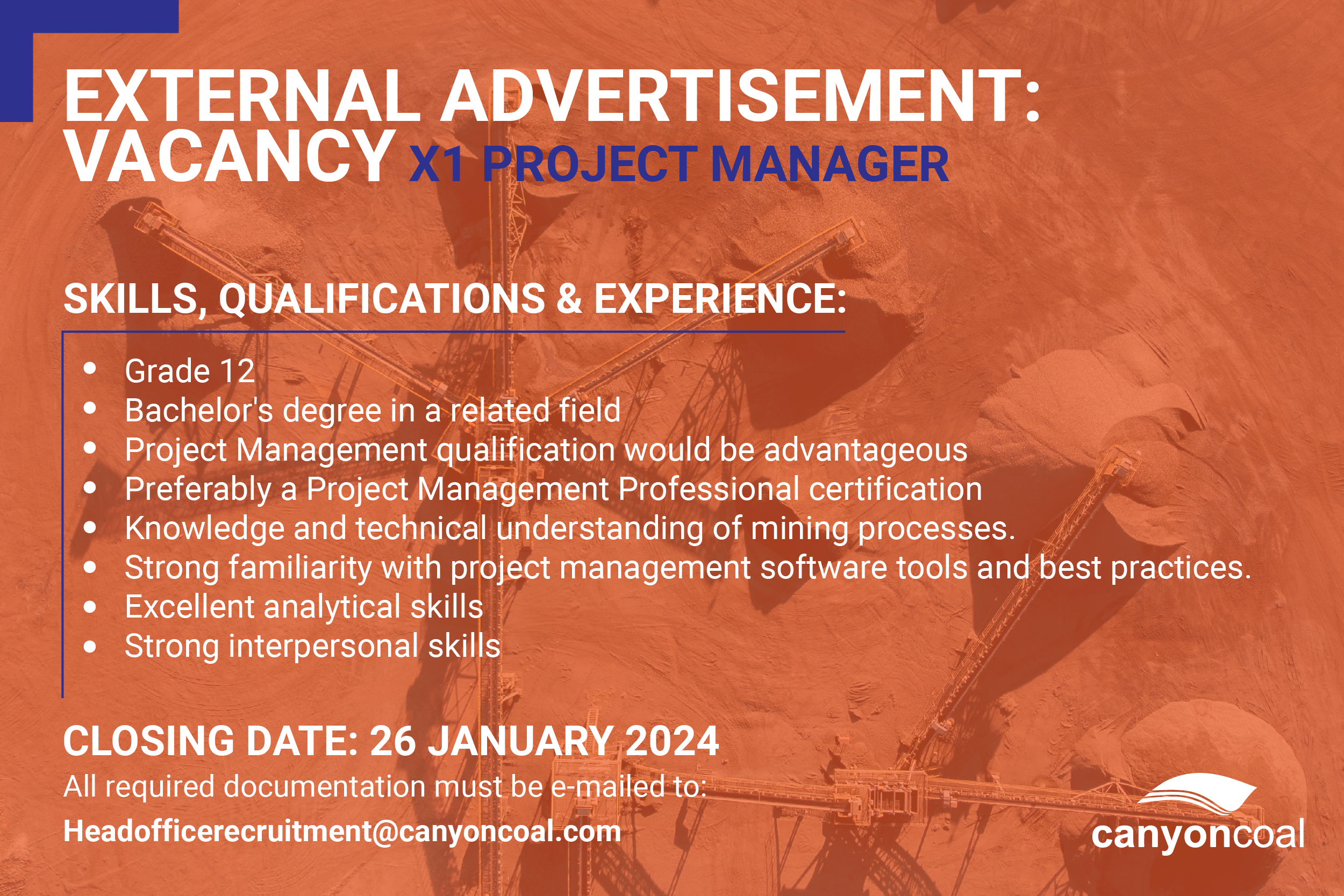 Vacancy: Project Manager