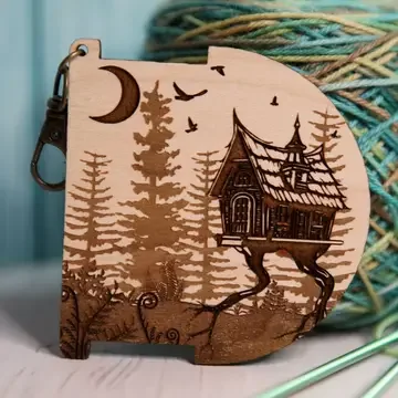 Baba Yaga Forest House Yarn WPI Ruler & Twist Angle Gauge