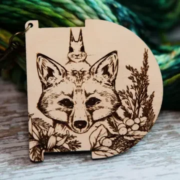 Fox in Forest Yarn Wpi Ruler & Twist Angle Gauge