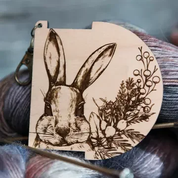 Rabbit in Forest Yarn WPI Ruler & Twist Angle Gauge