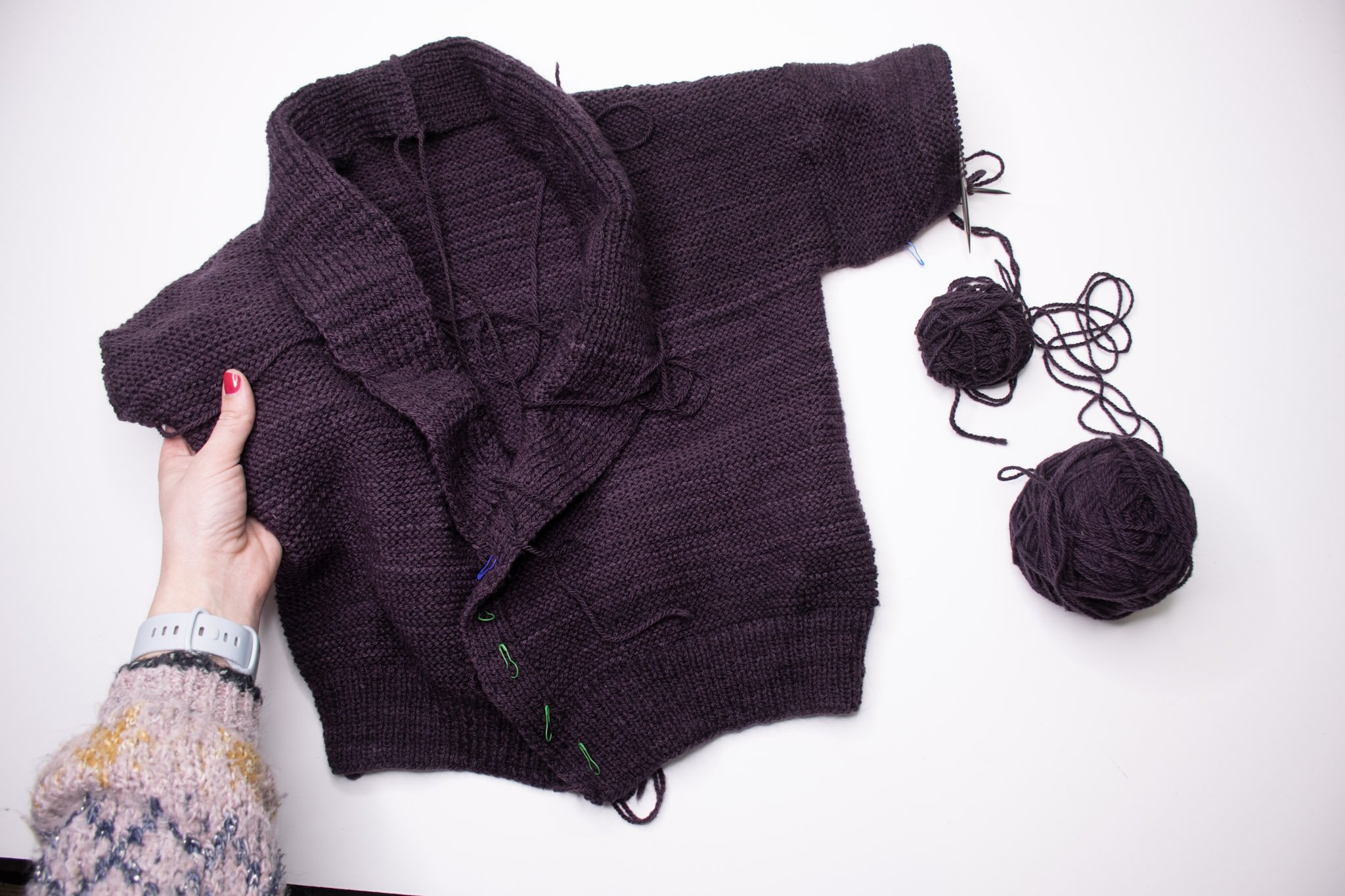 Cream Cardi by Alicia Plummer in the color Midnight Fig