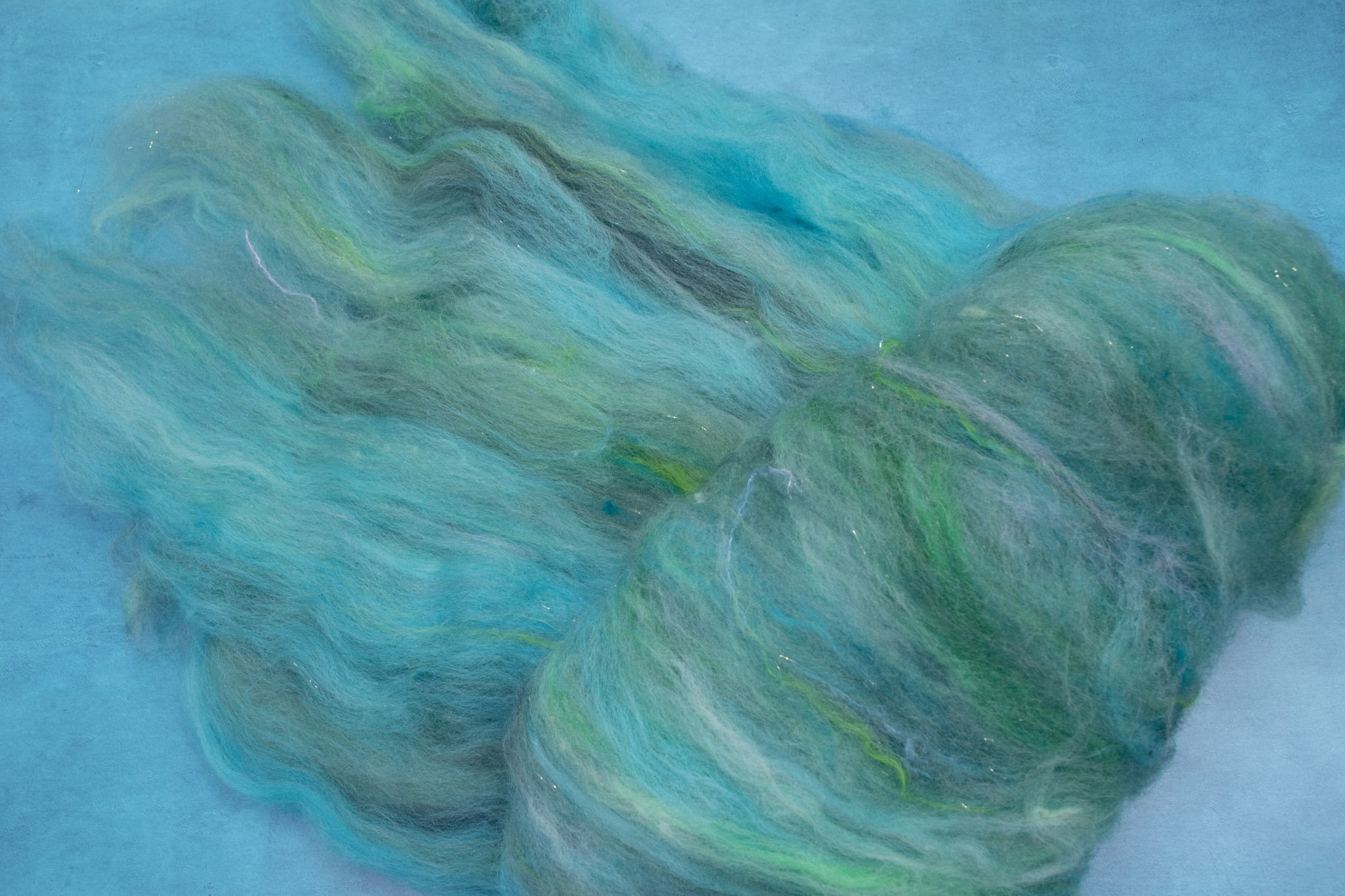 Summer Vacation Carded Art Yarn Batt