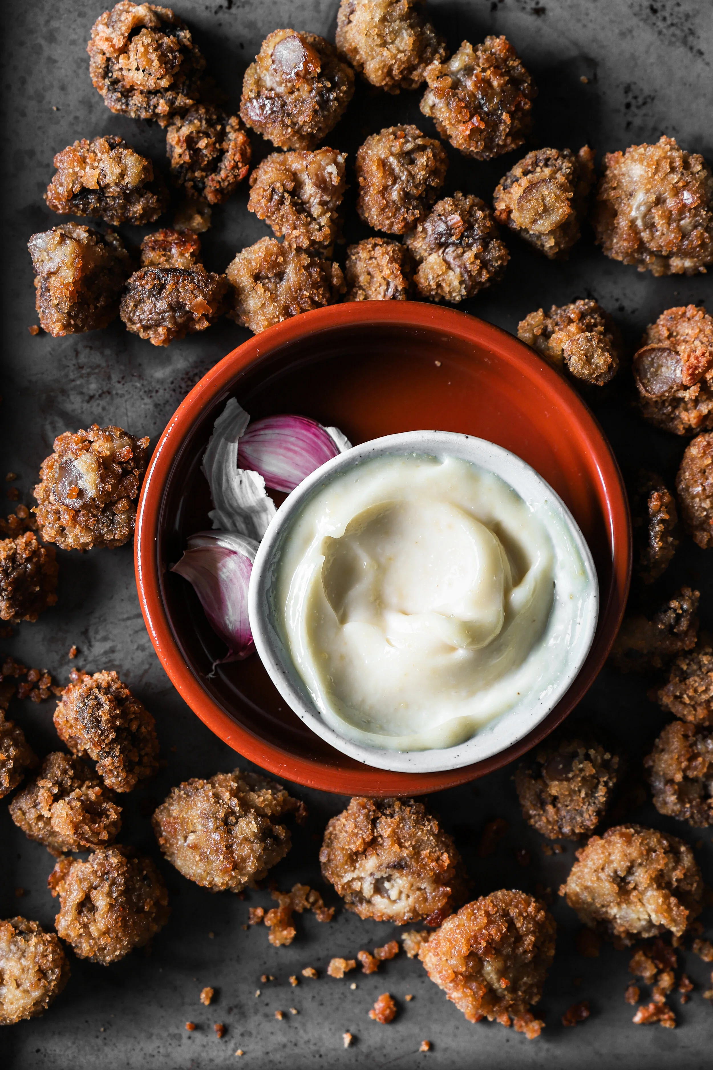 Breaded Garlic Mushrooms with Garlic Mayo — The Humble Pescatarian