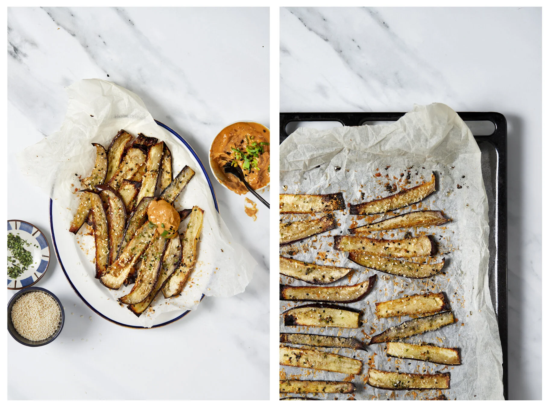 Aubergine Chips with Miso Satay Sauce — The Humble Pescatarian