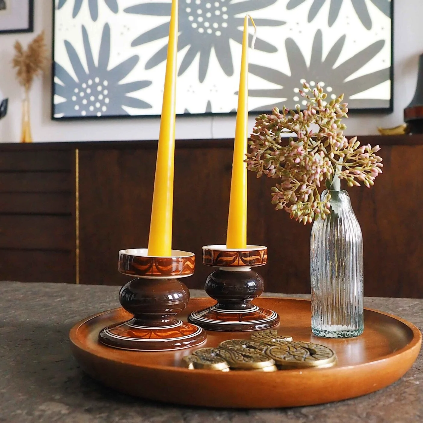 JERSEY POTTERY CANDLE STICK HOLDERS