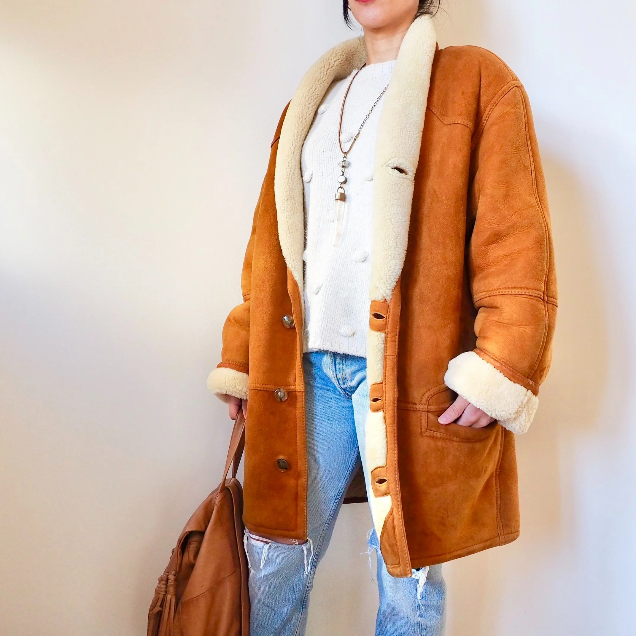 VINTAGE 70s OVERSIZED SHEEPSKIN JACKET