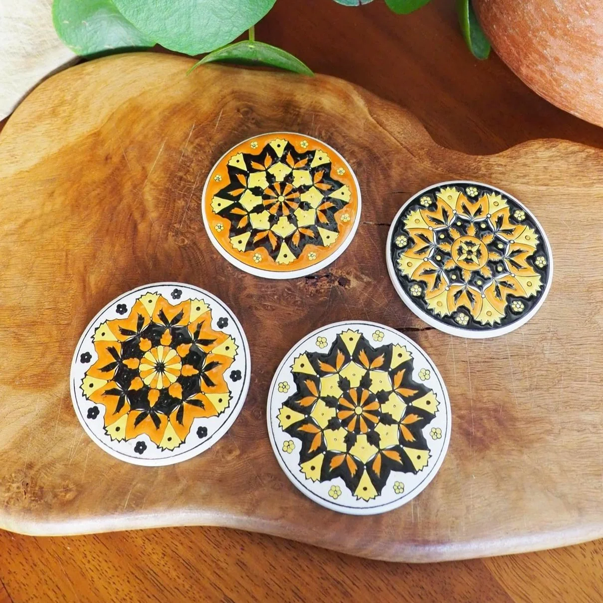 SET OF 4 RETRO TILE GREEK COASTER