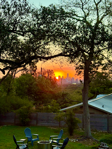 Sunrise over downtown Austin from our backyard