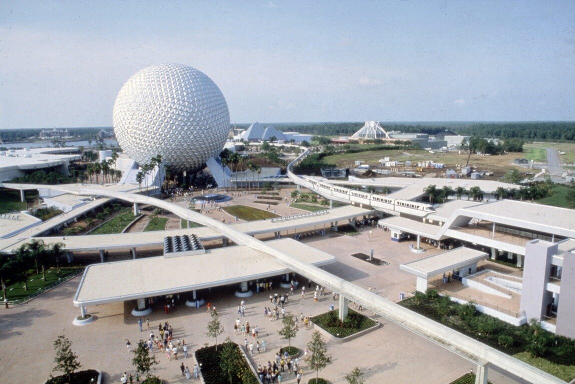Above: Epcot and its modernist hellscape