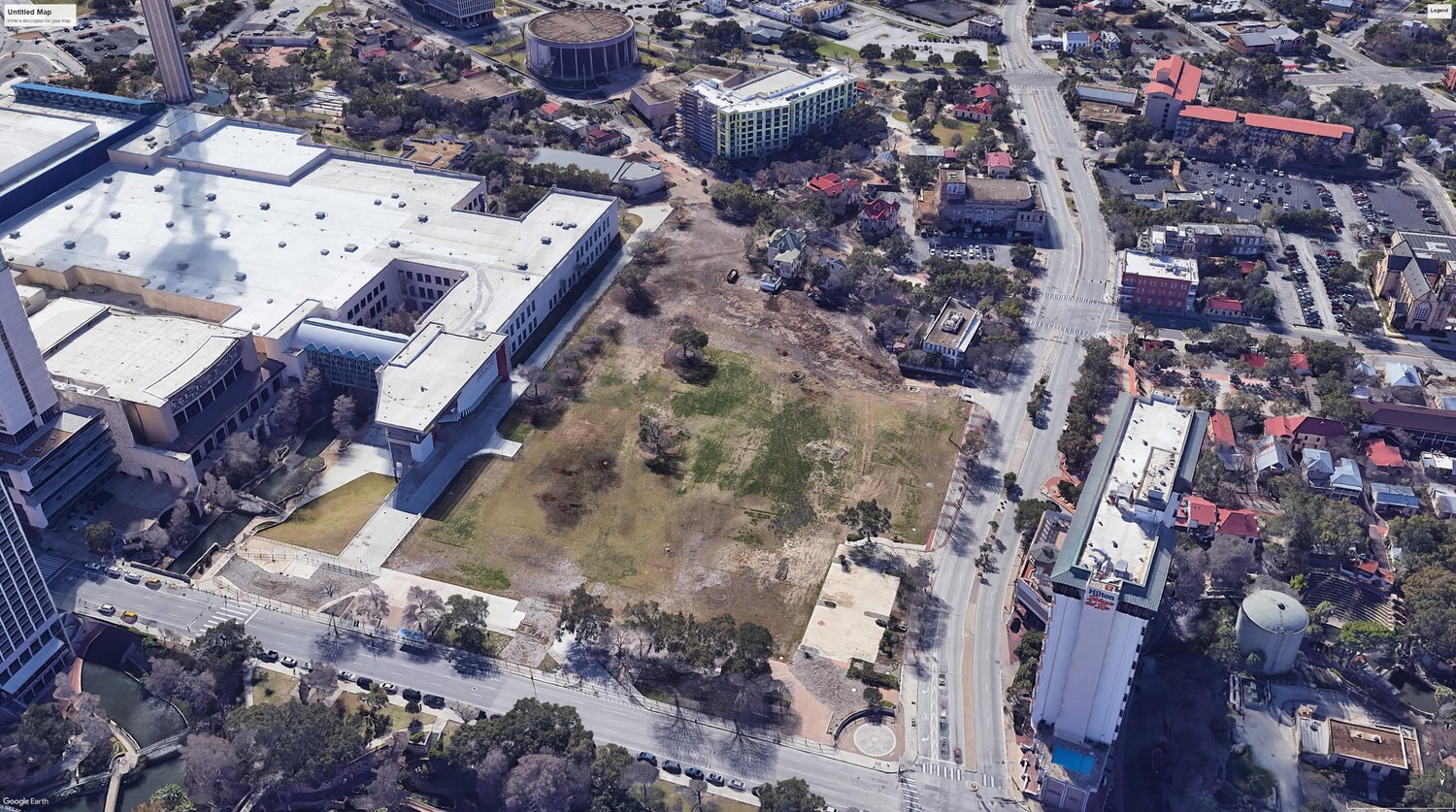 aerial image over CIvic Park site