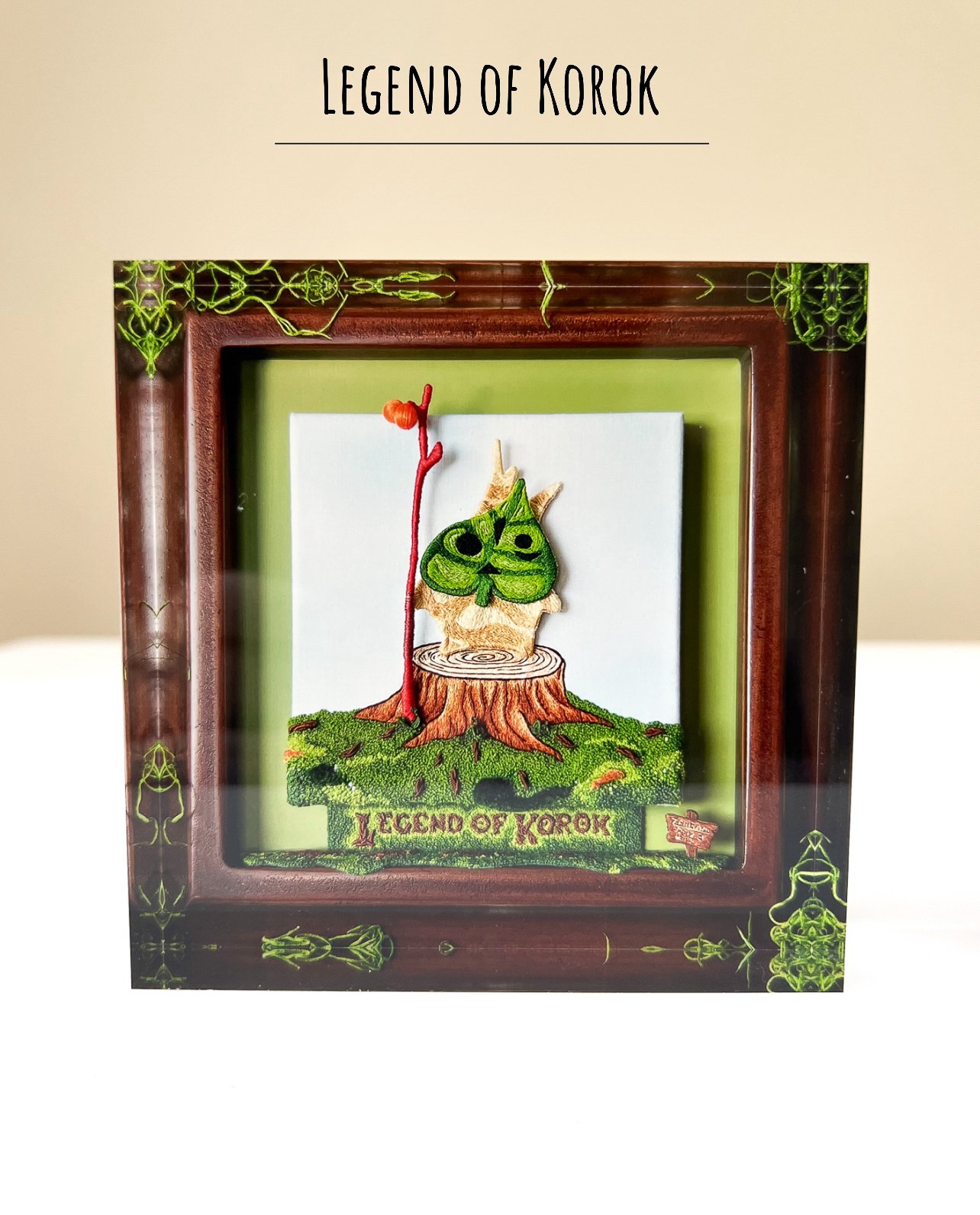 Acrylic glass collectable and nostalgic Legend of Zelda Korok print block.