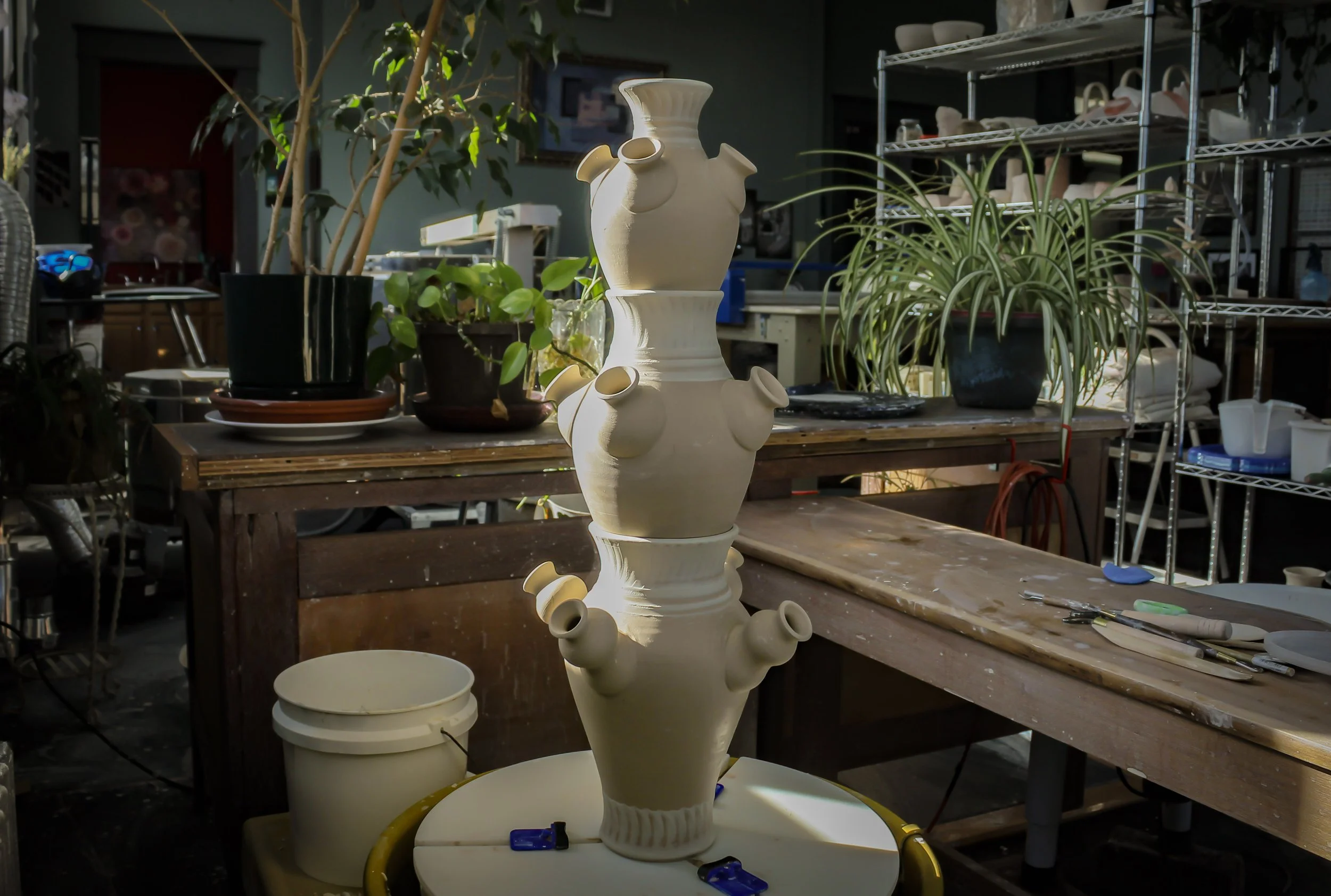 Completed three tiered tulip vase