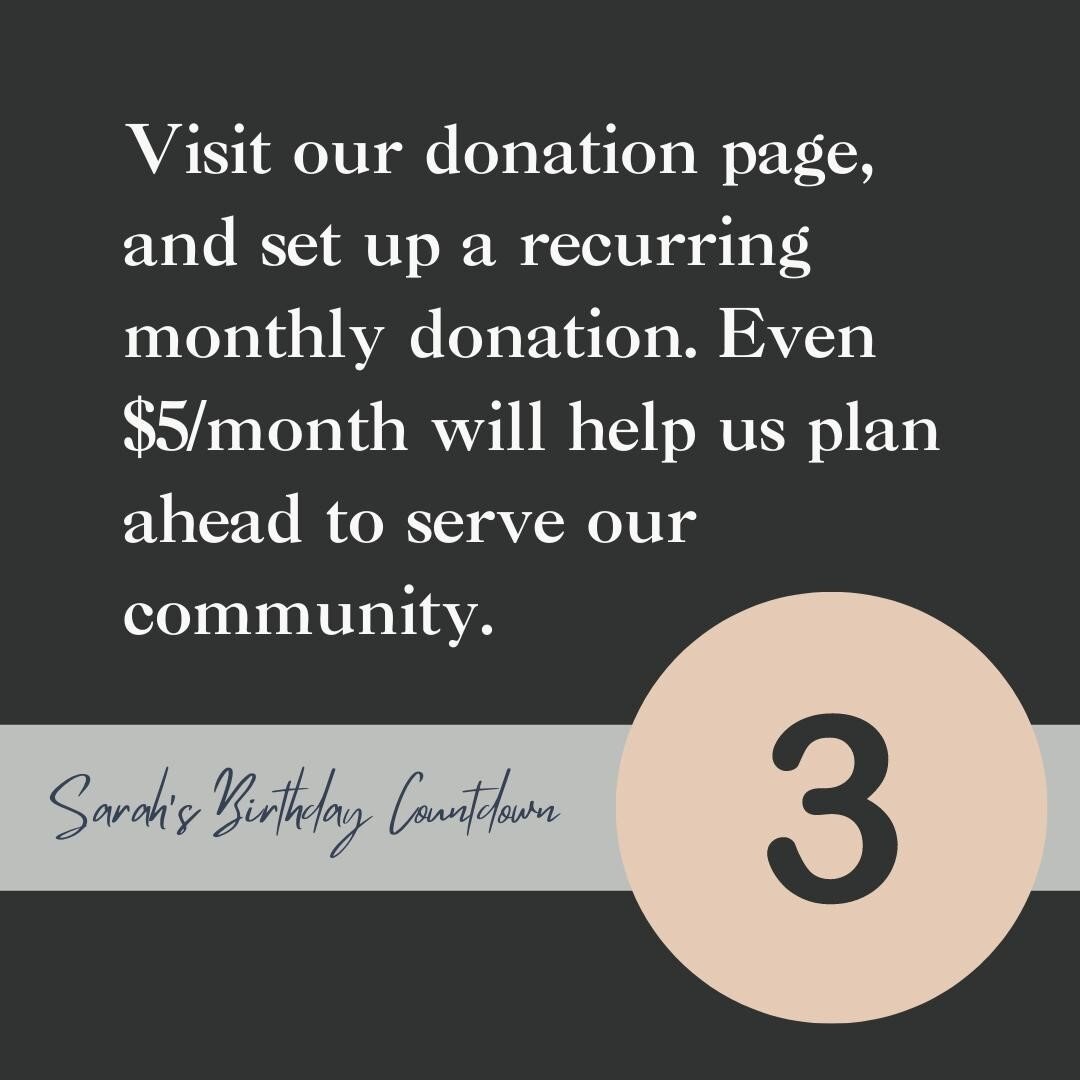Can you spare a few dollars each month? Today's challenge is for you. ⁠
.⁠
.⁠
We appreciate, and put to great use, each and every donation we receive no matter the size. And we can't pick favorites... but if we had to... it might be recurring donatio