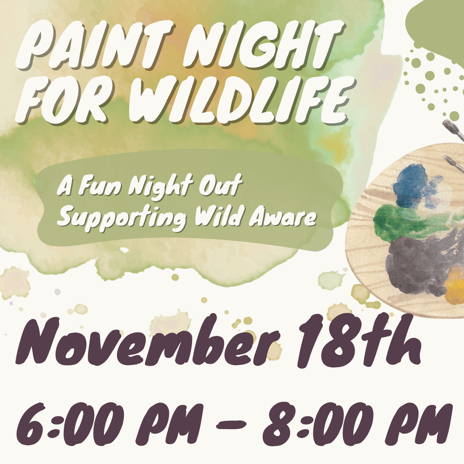 Get Creative for a Cause: Wild Aware Paint Night at Go Paint
