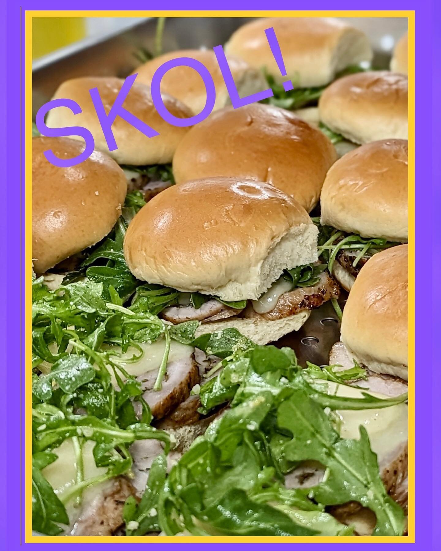 It&rsquo;s playoff Sunday!! What tasty football treat are you spoiling yourself with while enjoying a Vikings win today? We are starting with our Iron Range Porketta Slider topped with Gruy&egrave;re cheese and arugula salad. Get your grub on today, 