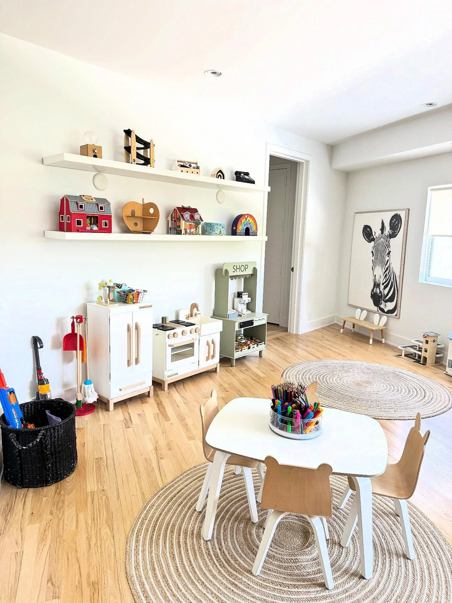 This bright playroom is ready for the family to move in and make some memories! Imagine having your home organized after a move and coming home to this. Everything is set up, thoughtfully placed, and all boxes are emptied and gone. All you need to do