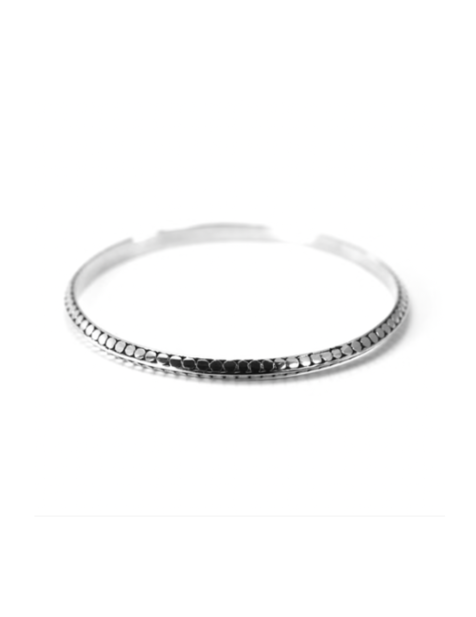 Sterling Silver Flat Beaded Bangle Bracelet