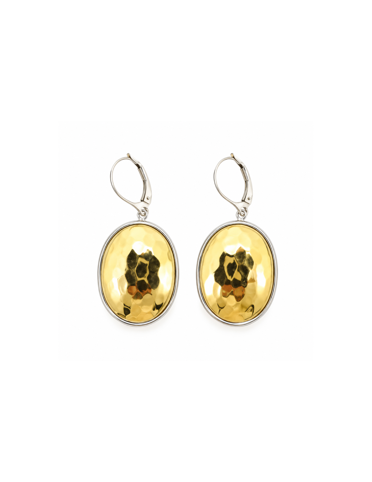 Sterling Silver 18K Vermeil Hammered Earrings